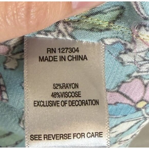 John Mark Womens 3X Cherries Paisley Patchwork Yellow Teal Tunic NWT - Picture 7 of 12